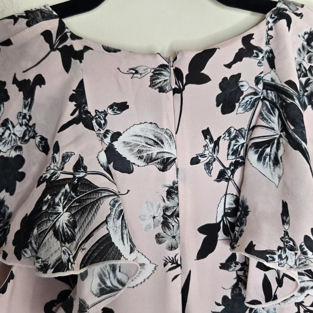 Parker 100% Silk Floral Mini Dress V-Neck Ruffle Wedding Guest Cocktail